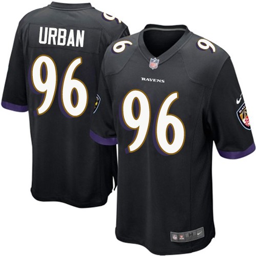 Men's Game Brent Urban Nike Jersey Black Alternate - #96 NFL Baltimore Ravens